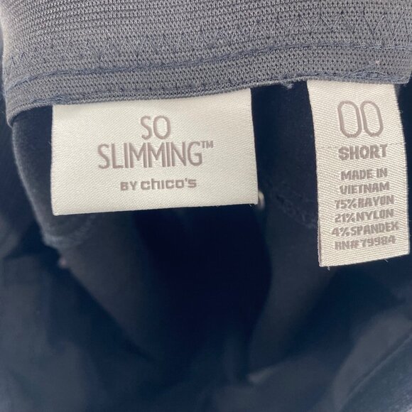 Chicos Jeans Womens 00 US 2 Short Black So Slimming Ankle Stretch Pockets Casual - Picture 5 of 10